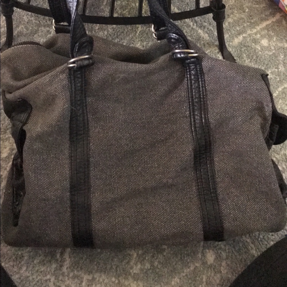 Large black and grey purse